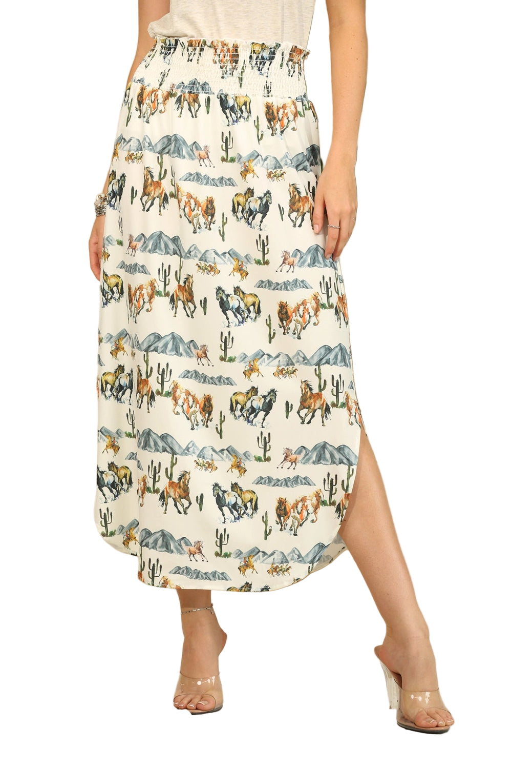 Buffalo Belle - Womens Roxanne Western Print Maxi Skirt