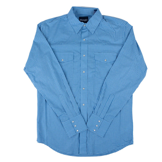 Wrangler - Men's Rowe Blue Plaid Arena Shirt