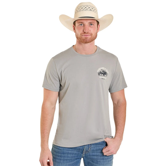 Panhandle Slim - Men's Bison Graphic T-Shirt Light Grey