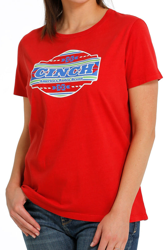 Cinch - Womens Red Cinch Logo Tee