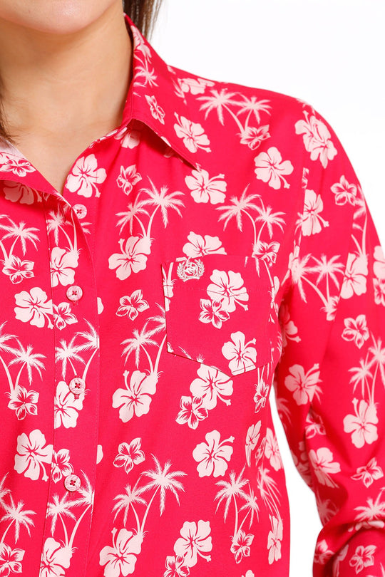Cinch - Womens Red Hawaiian Arena Shirt