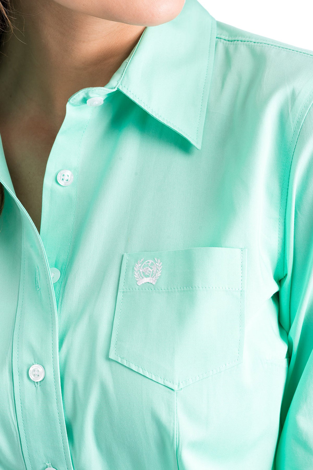 Cinch- Womens Solid Green Arena Shirt