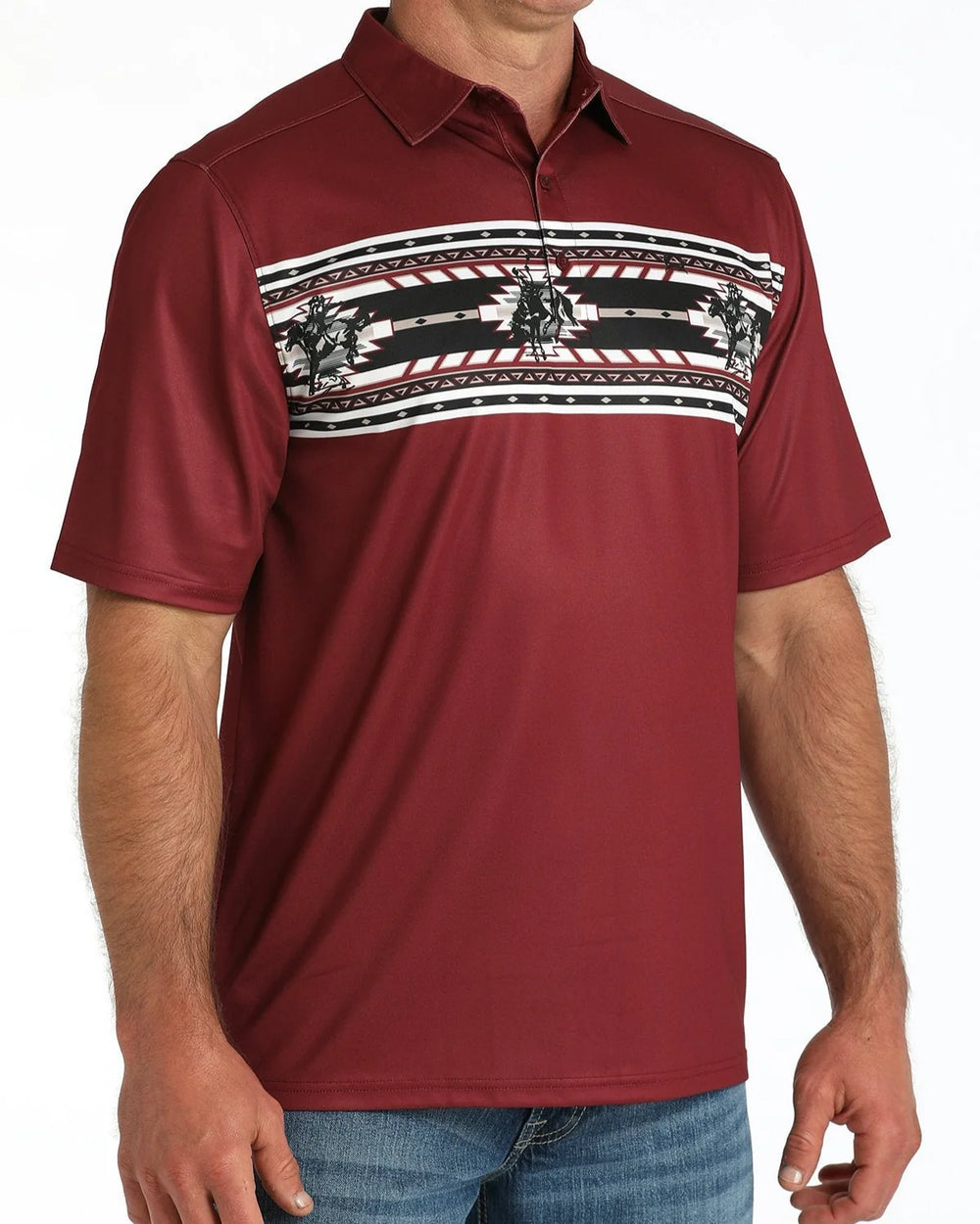 Cinch - Mens Burgundy Arenaflex Polo