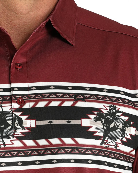 Cinch - Mens Burgundy Arenaflex Polo