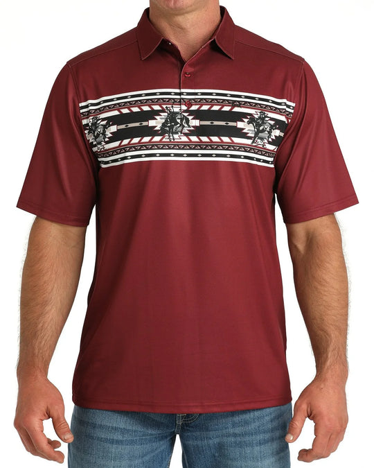 Cinch - Mens Burgundy Arenaflex Polo