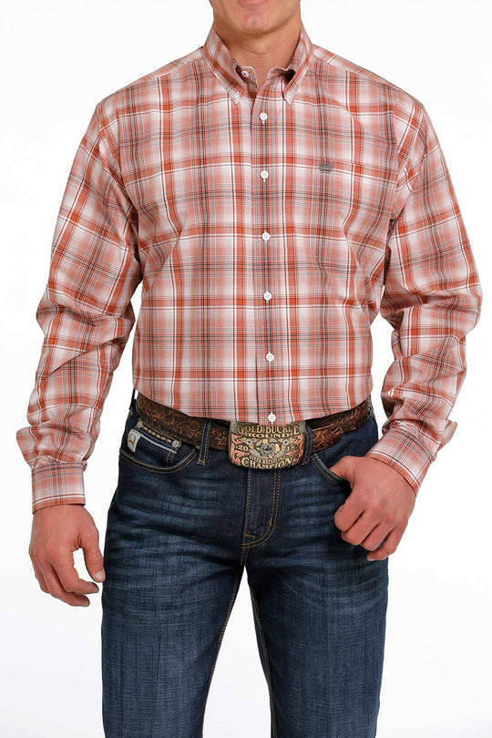 Cinch - Mens White/Rust Arena Shirt