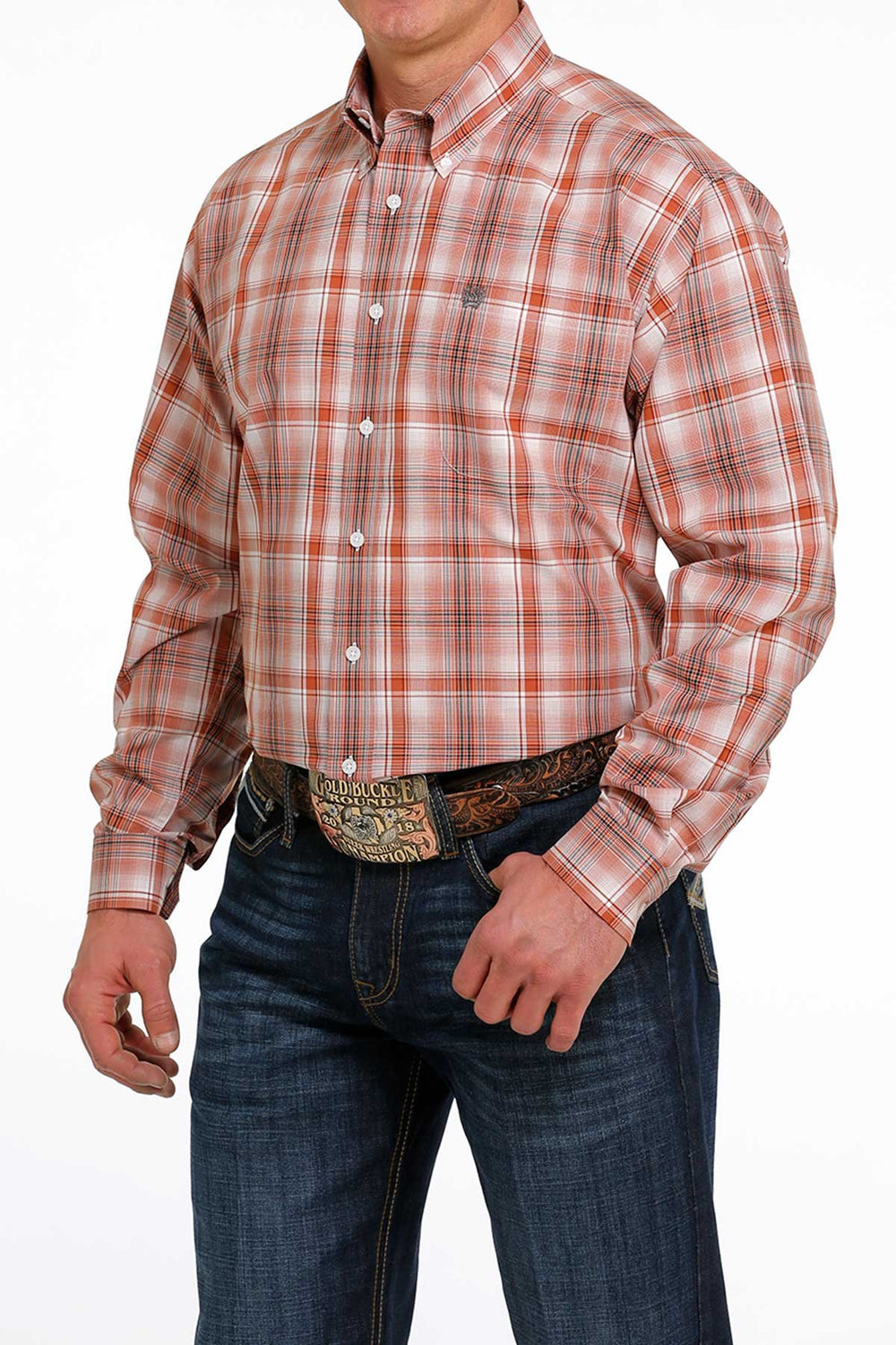 Cinch - Mens White/Rust Arena Shirt