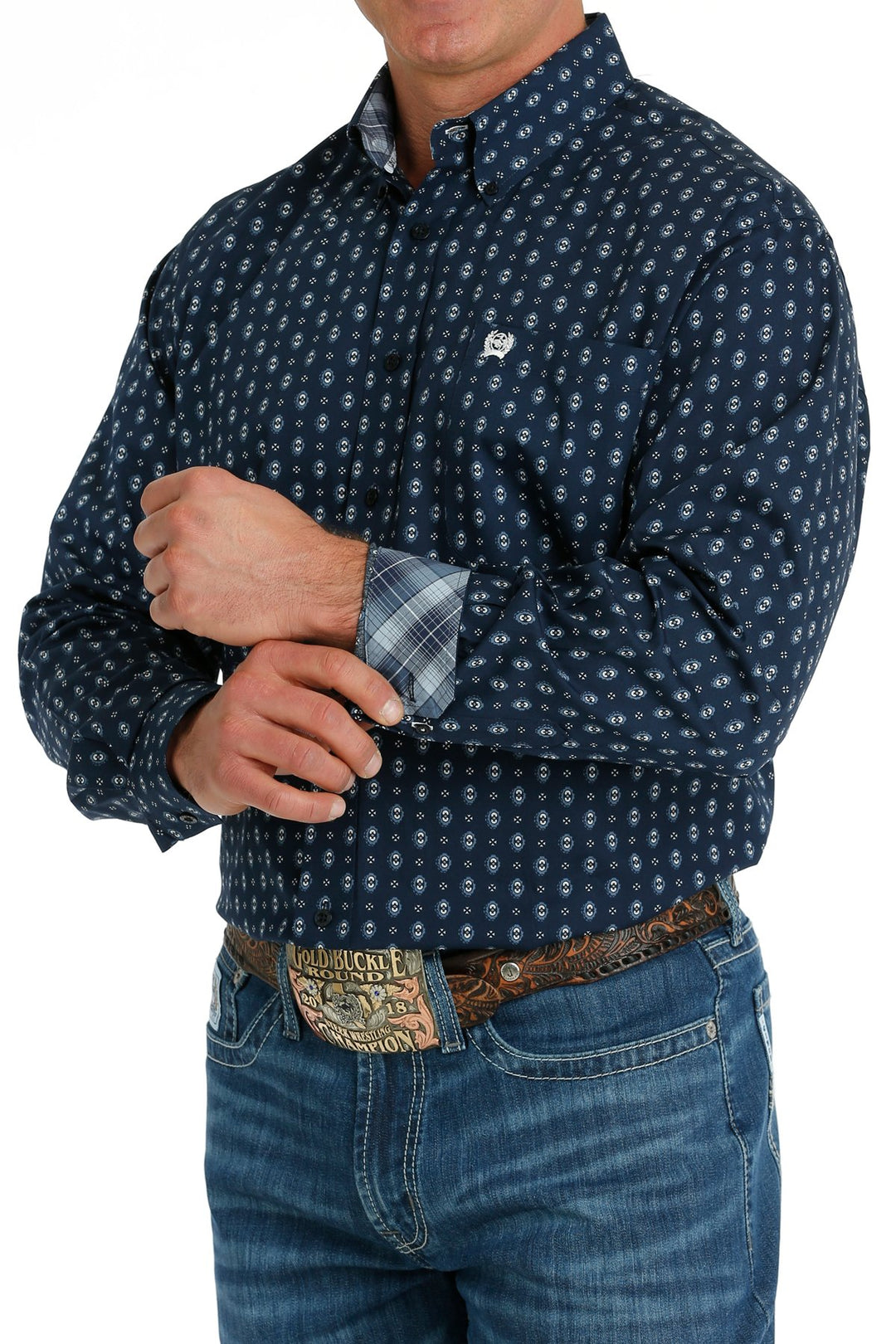 Cinch - Mens Navy Geo Arena Shirt