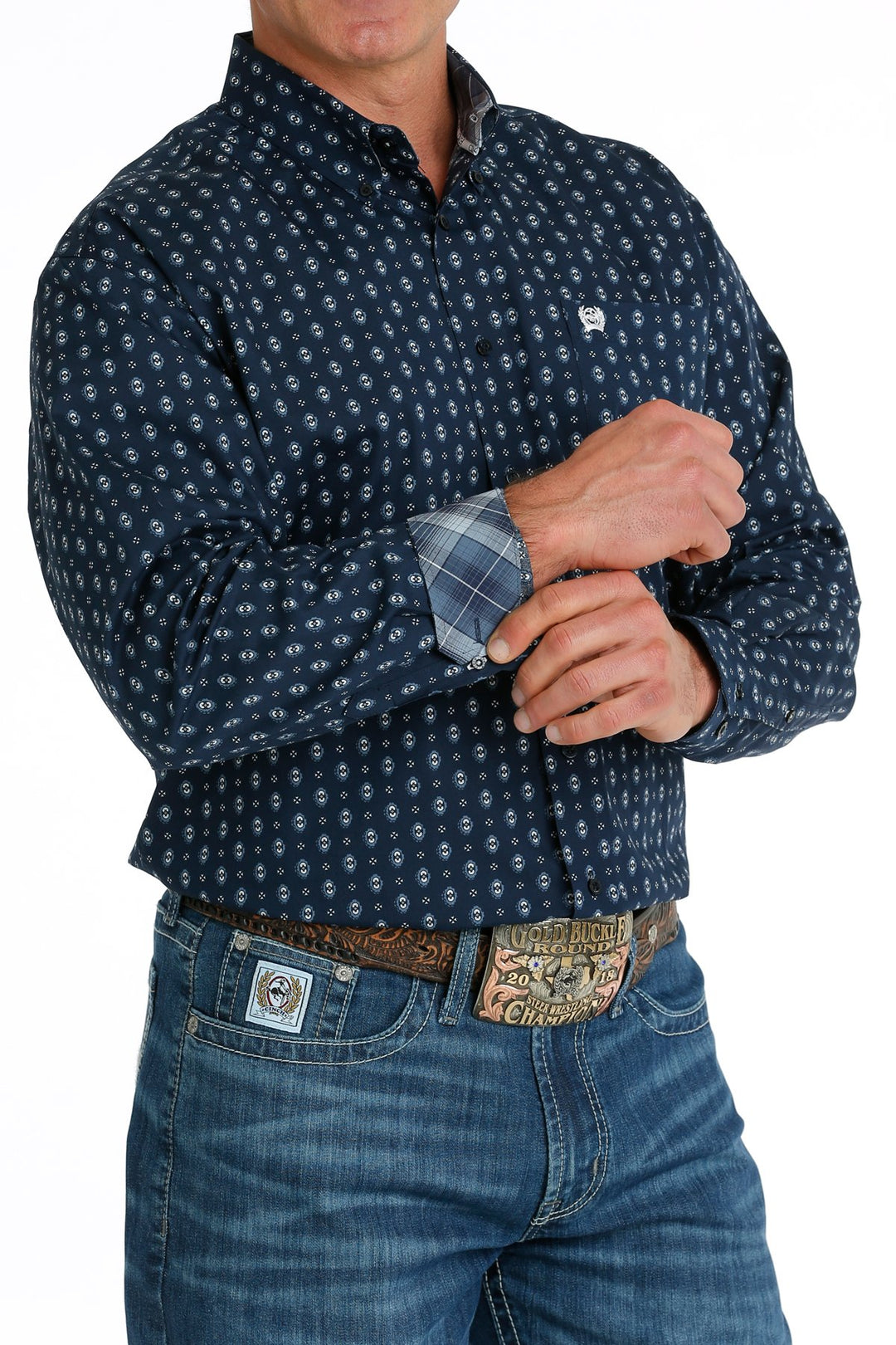 Cinch - Mens Navy Geo Arena Shirt