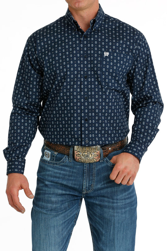 Cinch - Mens Navy Geo Arena Shirt