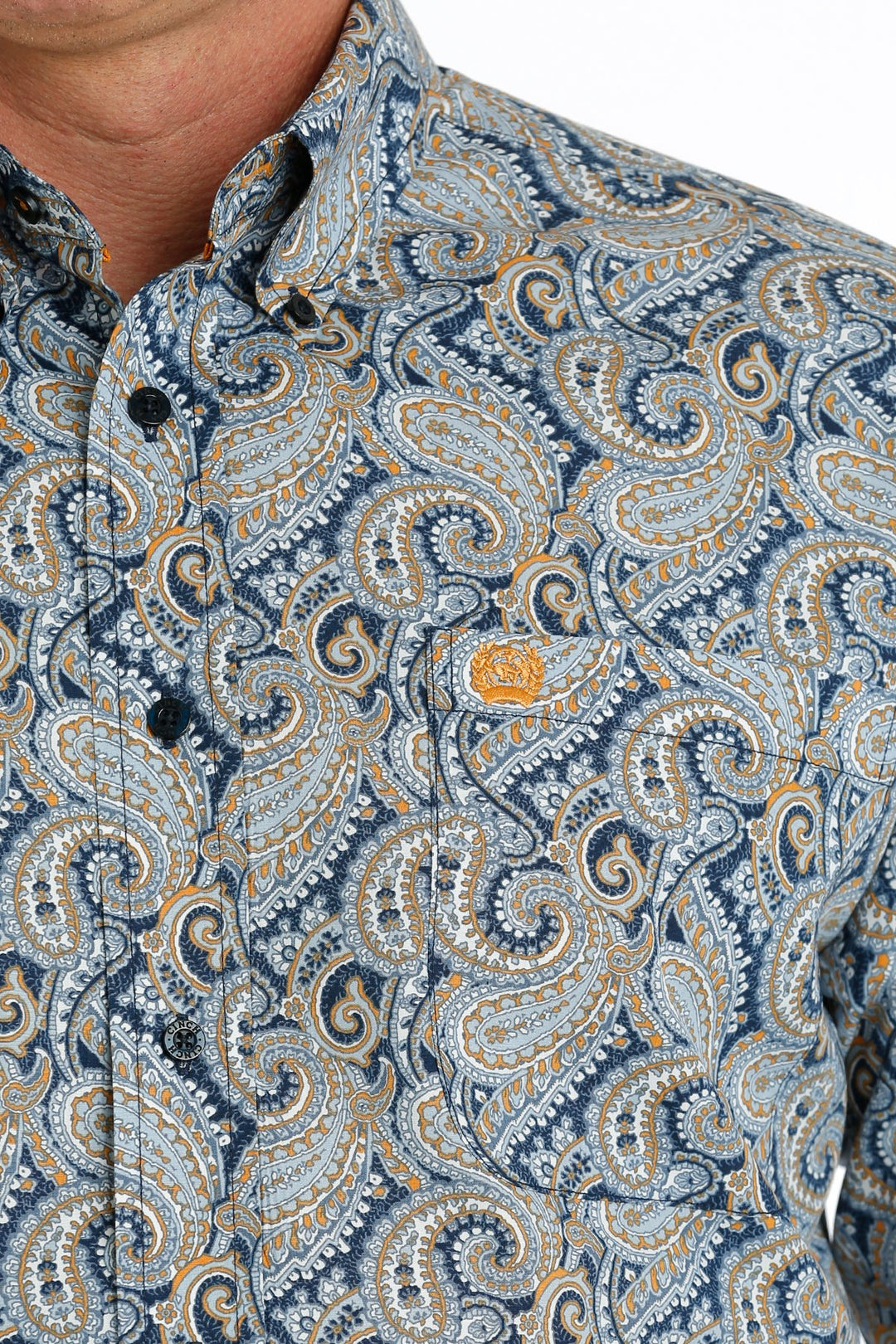 Cinch - Mens Navy/Grey Paisley Arena Shirt