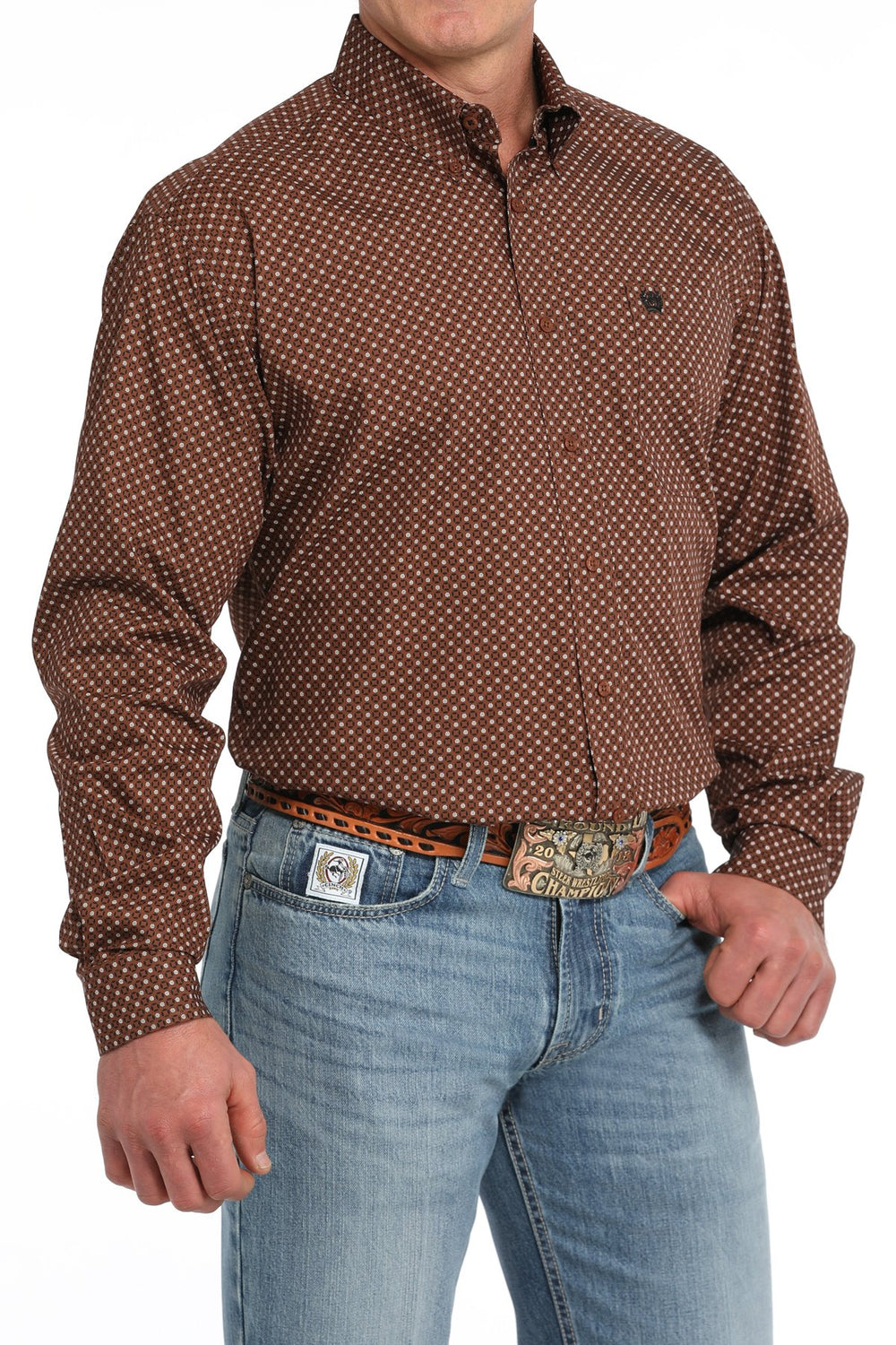 Cinch - Mens Brown Geo Arena Shirt