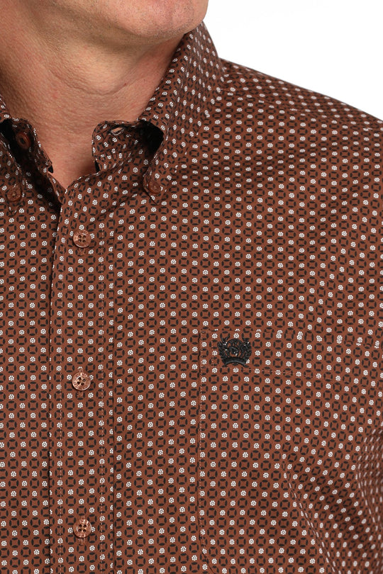 Cinch - Mens Brown Geo Arena Shirt