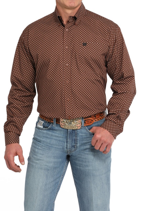 Cinch - Mens Brown Geo Arena Shirt