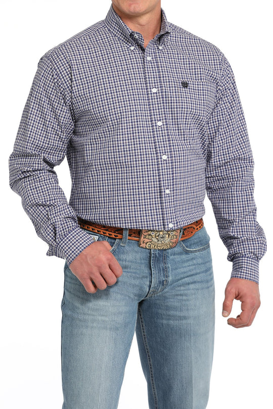 Cinch - Mens Purple Check Arena Shirt