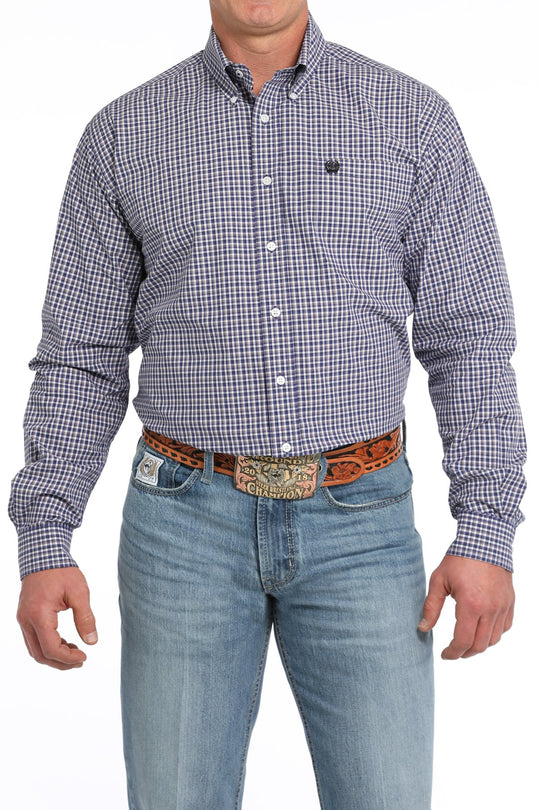 Cinch - Mens Purple Check Arena Shirt