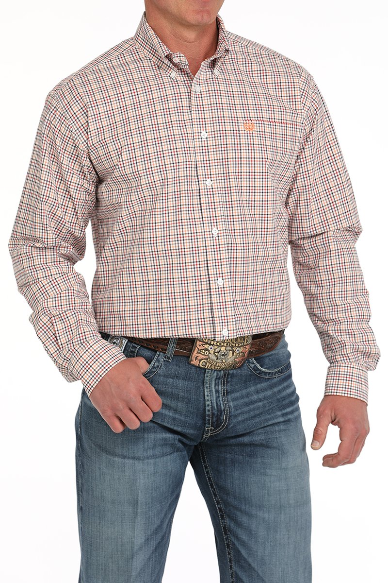 Cinch - Mens White Plaid Arena Shirt