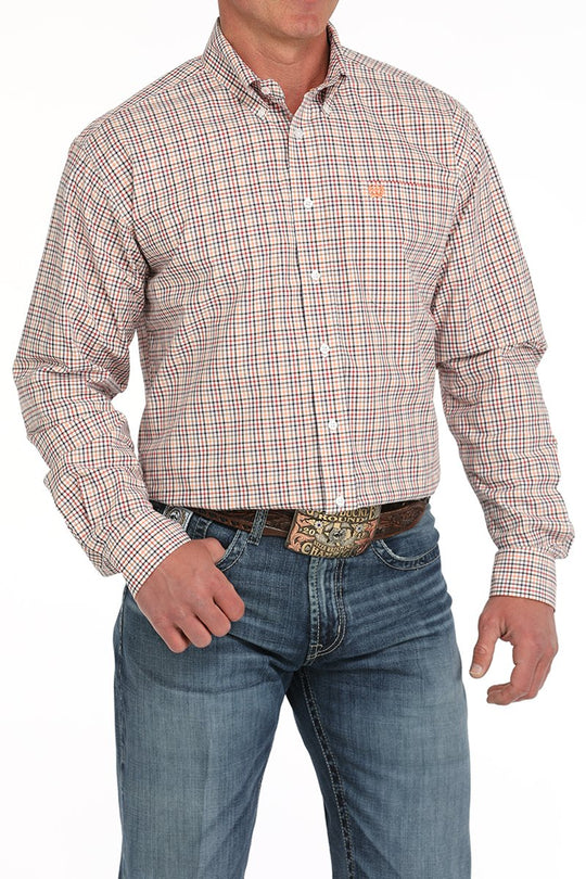 Cinch - Mens White Plaid Arena Shirt