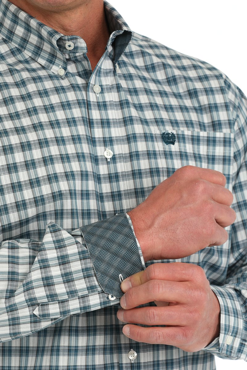 Cinch - Mens Plaid Cream/ Blue Arena Shirt