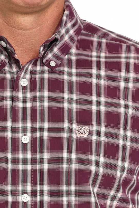 Cinch - Mens Purple Black Plaid Arena Shirt