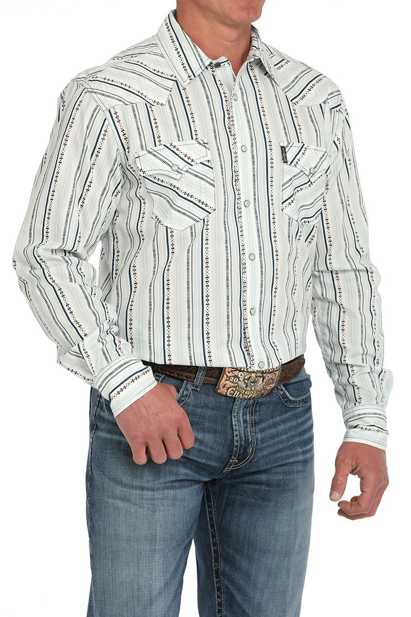 Cinch - Mens White Retro Long Sleeve