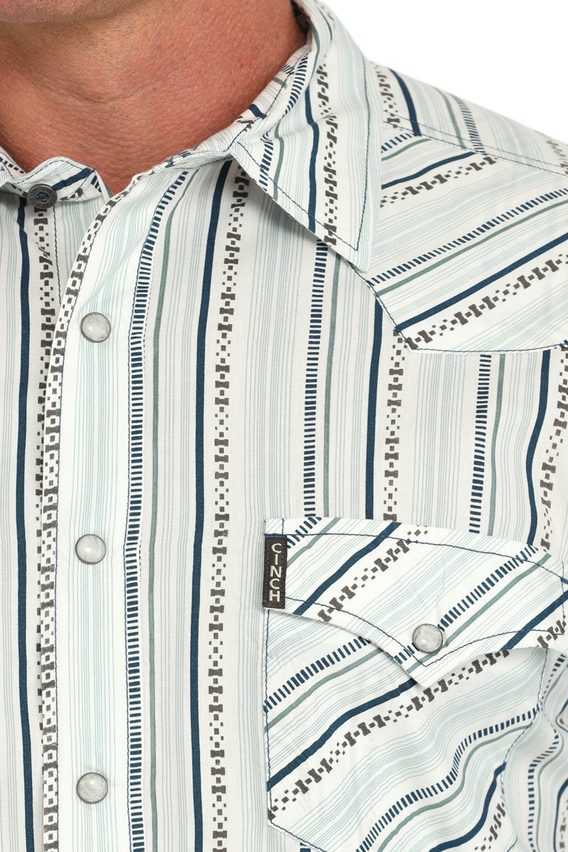 Cinch - Mens White Retro Long Sleeve