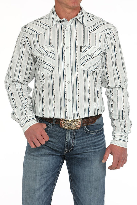 Cinch - Mens White Retro Long Sleeve