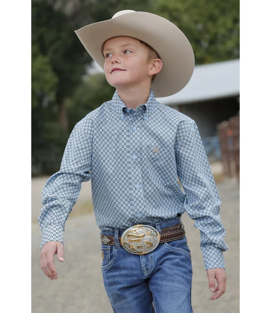 Cinch - Boys Blue Geo Arena Shirt