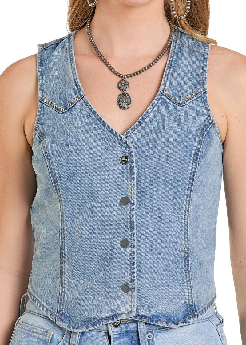 Rock & Roll - Women's Denim Fringe Vest