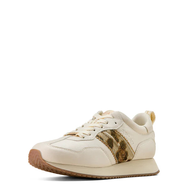 Ariat - Women's Ranch Runner Bright Cream/Gilded Leopard Hair On