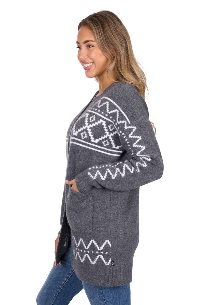 Pure Western - Women's Cora Cardigan Charcoal Marle