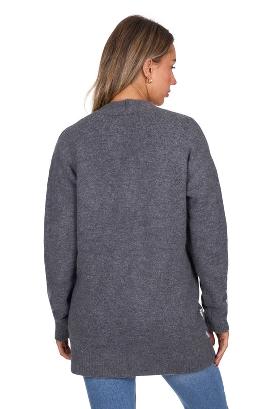 Pure Western - Women's Cora Cardigan Charcoal Marle