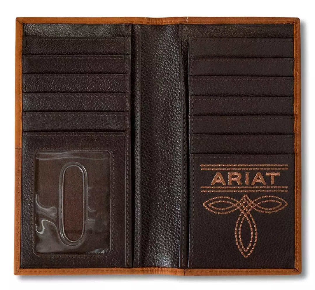 Ariat - Mens Dark Bull Hide Rodeo Wallet