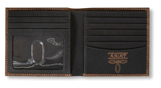 Ariat - Mens BiFold Bull Hide Dark Wallet