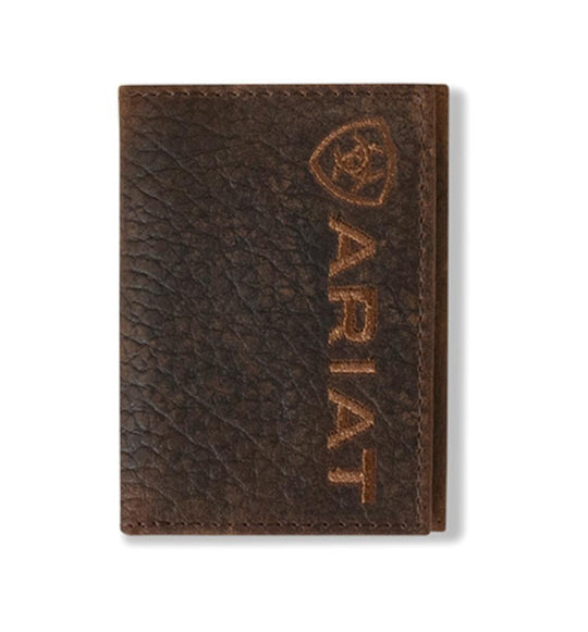 Ariat - Mens Dark Bull Hide TriFold Wallet