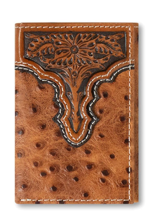 Ariat - Mens Ostrich TriFold Wallet