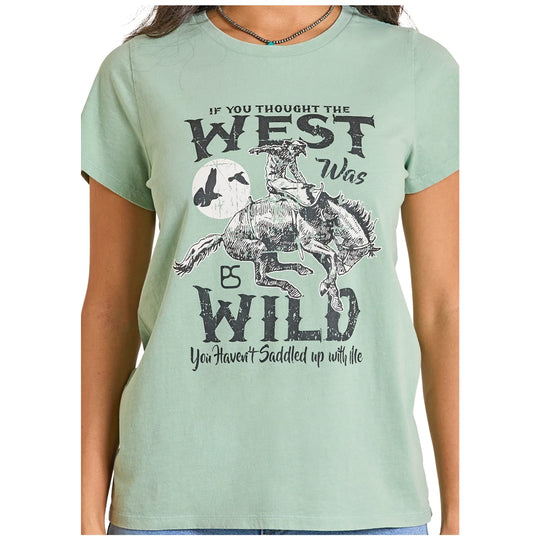 Panhandle Slim - Women's West Was Wild Short Sleeve T-Shirt Jade