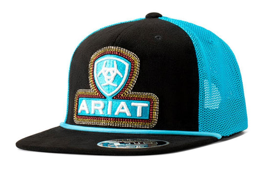 Ariat - Black Rough Out Turquoise Cap