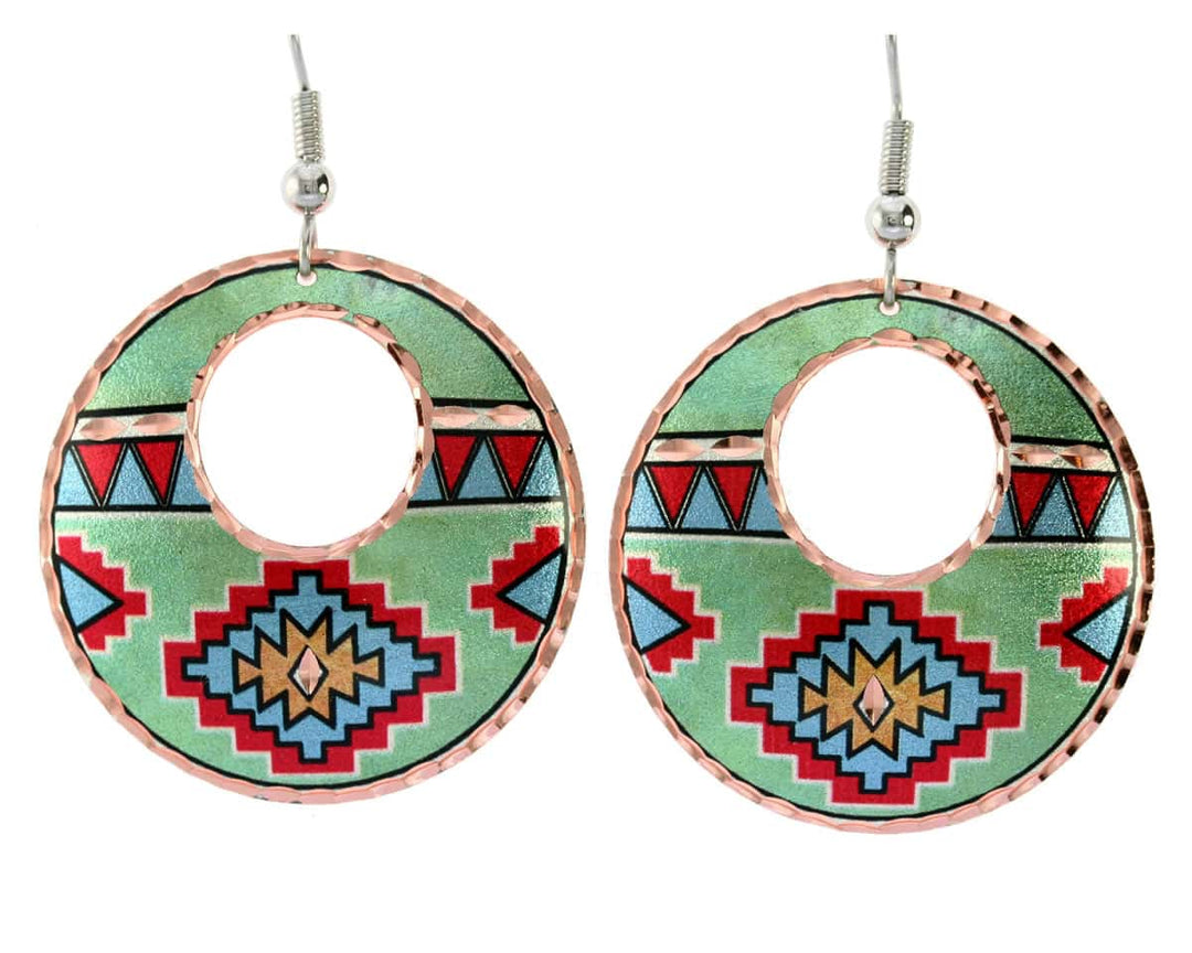 Native American - Copper Sage Hoop Earrings