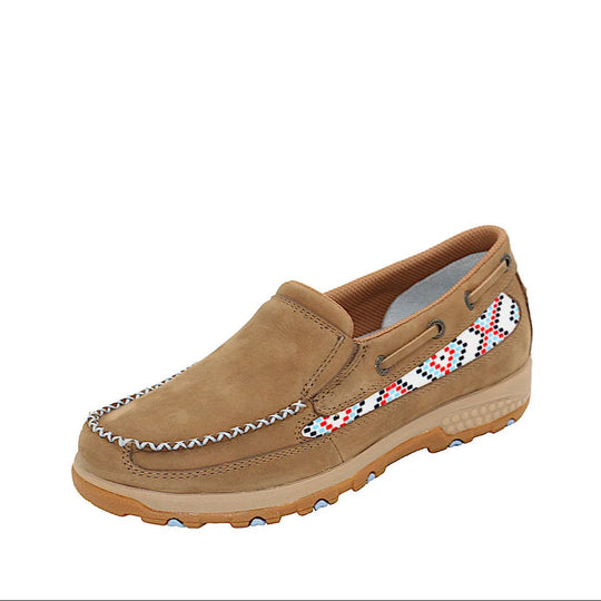 Twisted X - Women's Aztec Cellstretch Slipon Brown/Sky