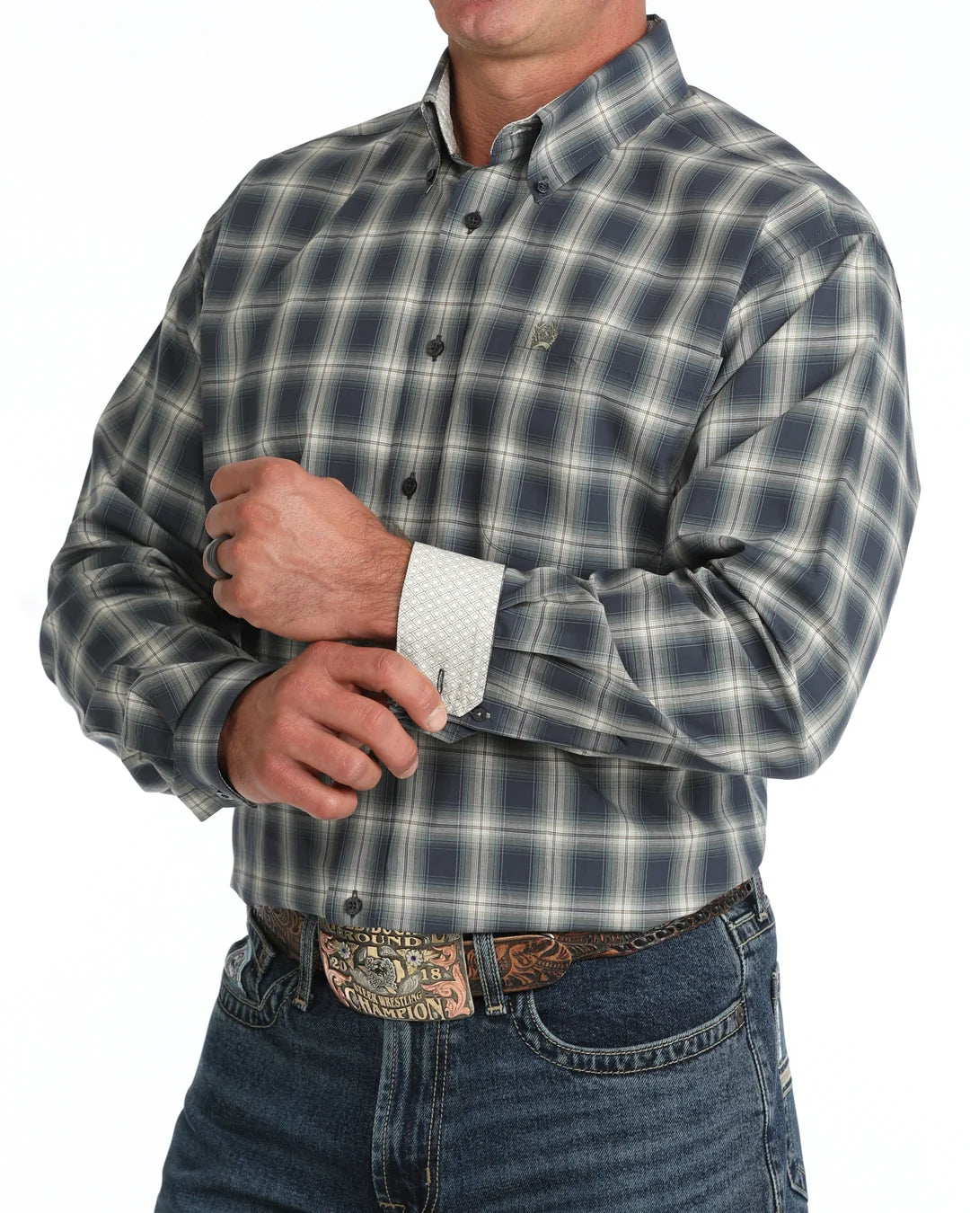 Cinch - Mens Maverick Navy Plaid Arena Shirt