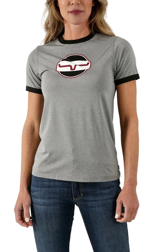 Kimes Ranch - Womens Grey Union Made Ringer Tee