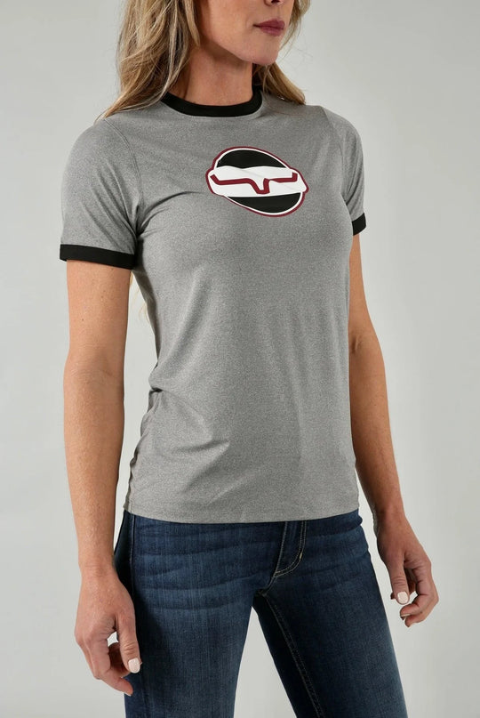 Kimes Ranch - Womens Grey Union Made Ringer Tee