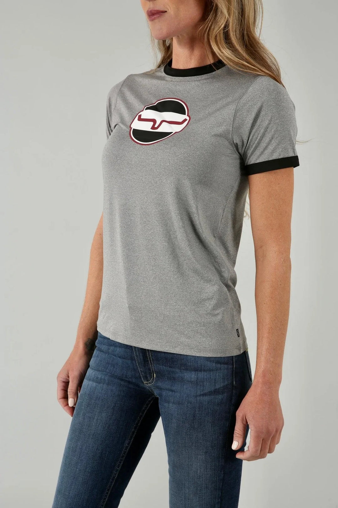 Kimes Ranch - Womens Grey Union Made Ringer Tee