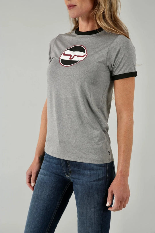 Kimes Ranch - Womens Grey Union Made Ringer Tee