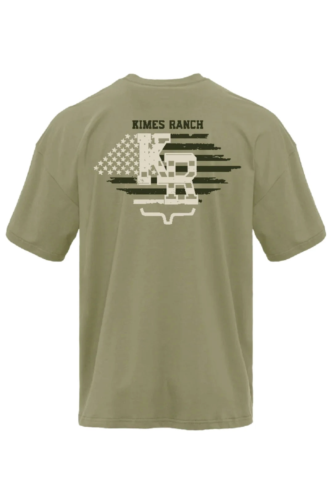 Kimes Ranch - Mens Red Glare Light Olive Tee
