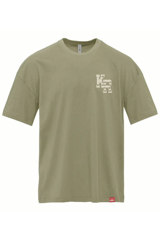 Kimes Ranch - Mens Red Glare Light Olive Tee