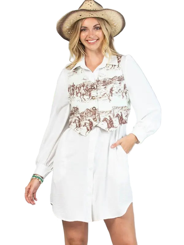 Buffalo Belle - Womens Gabby Western Print Vest