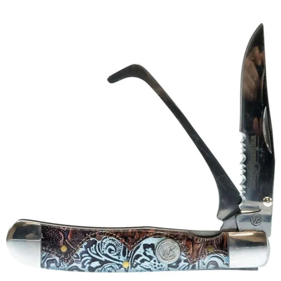 Whiskey Bent - Trapper Pocket Knife Tooled Country Hoofpick With Clip