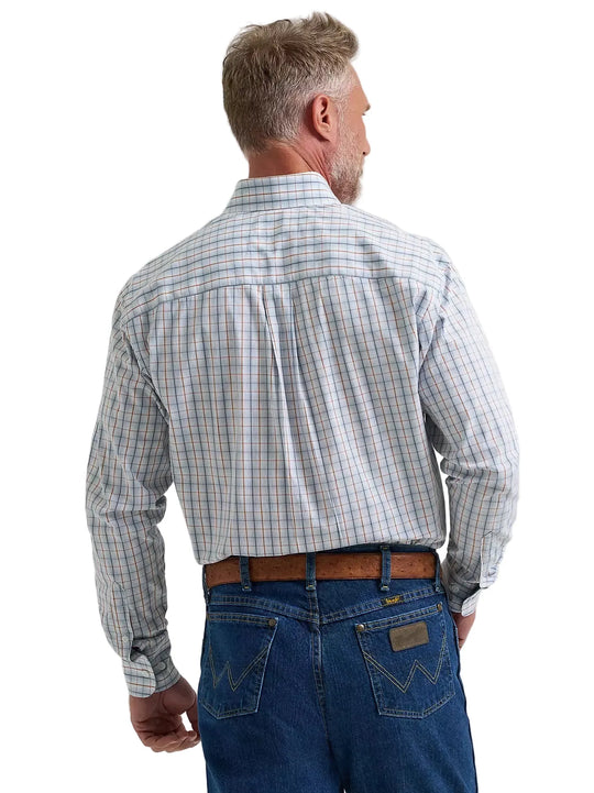 Wrangler - Mens George Strait Steely Blue Check Arena Shirt